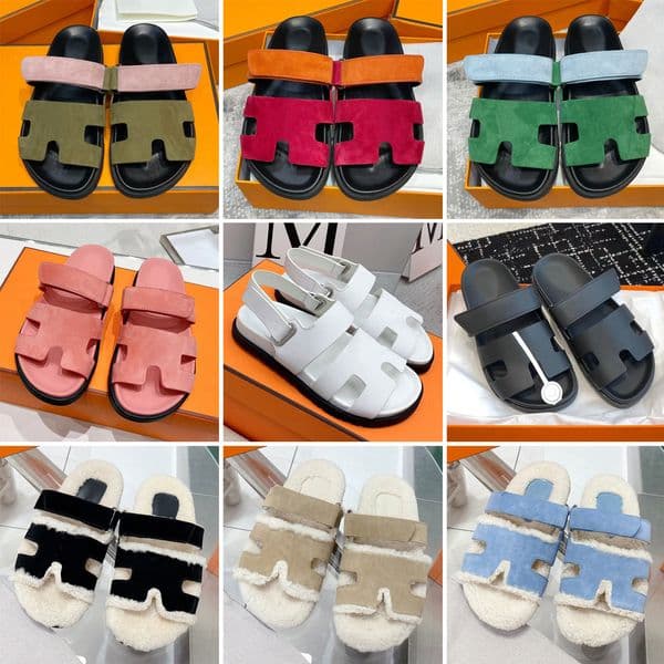 designer shoes sandals platform slides slippers women sandale mens slipper men bottom fur flip flops summer casual beach sandal leather best quality with box