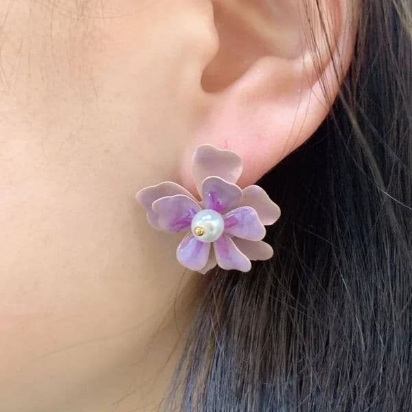 Flower Earrings Purple Simple Dragonfly Earrings Sweet Womens Ear Ring Party Birthday Girls Gift Daily Versatile Jewelry 250517