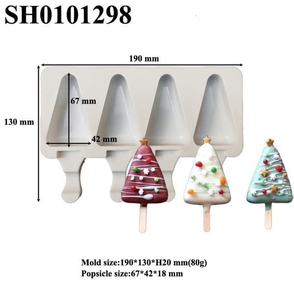 New 4-piece silicone mold, tool, ice cream stick, DIY hot selling