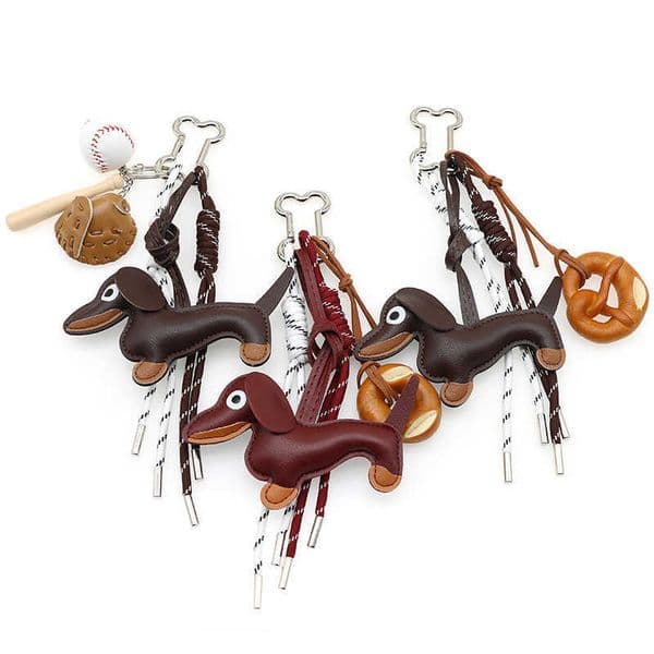 Bag pendant New Cartoon Personalized Keychain Bag Pendant Sausage Dog Animal Shaped Bag Hanging Decoration 250515