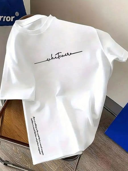 Mens summer 100 cotton fashionable casual sports loose plus size simple letter printed round neck short sleeved Tshirt top 250520