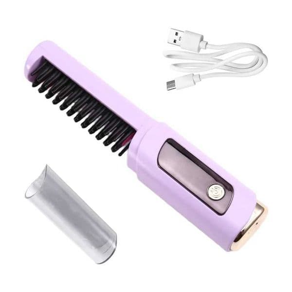 A86I-Negative Hair Straightener Comb Portable Straightening Brush Anti-Scald Design W250521