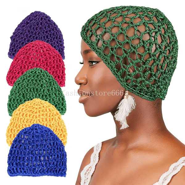 New Breathable Mesh Crochet Hair Net Snoods for Women Soft Rayon Knit Reusable Crochet Hairnet Hair Cover Accessory for Sleeping