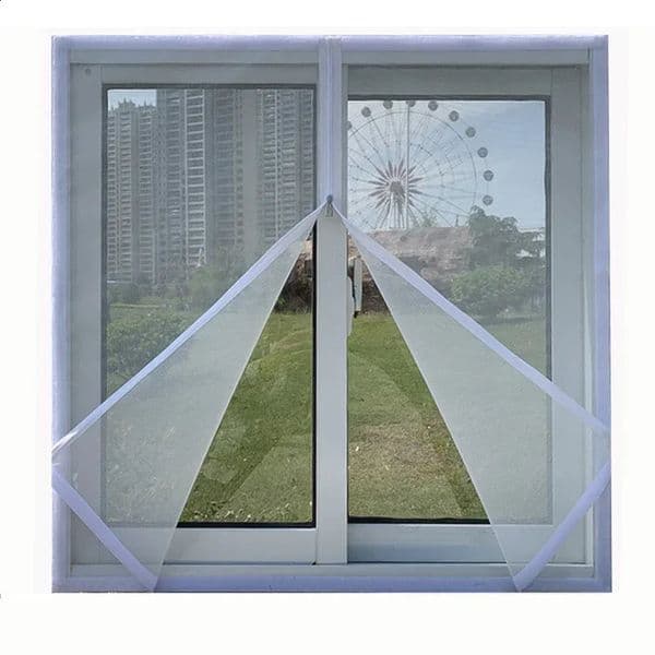 White Multi size window mesh with zipper Self-adhesive zipper mosquito nets for windows anti mosquito window door curtain mesh 250517
