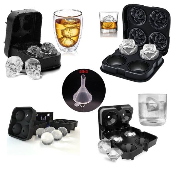 Easy To Tray Take Out Suitable For Whiskey Party Supplies Silicone D Balls Skull Dia Shaped Reusable Ice Cube Mold