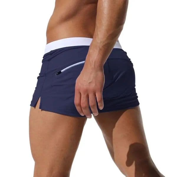 mens Swimwear Low Waist Surfing Trunk swim short sexy personality Swimsuit male pocket swimming beach board men bathing 250516Z