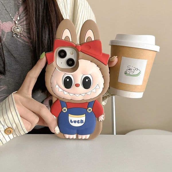Kawaii 3D Cartoon LaBuBu Monsters Soft Silicone Cover For iPhone 16 15 14 13 12 11 Pro Max XS Max Phone Case Z250521