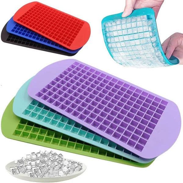 Mini Trays Easy Crushed Silicone Release Small Ice Cube Flexible Stackable Durable Mold Storage Containers BPA Free