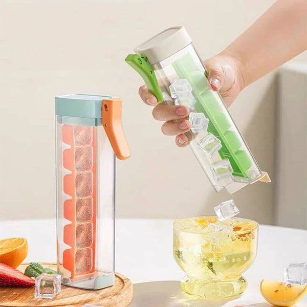 One Hand Press Type Storage Tray DIY Cube Maker Mold Household Ice Making Box Barware Tool