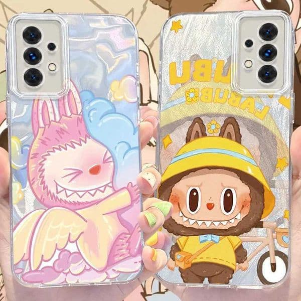 Lovely Labubu Case for Galaxy S24 S23 Ultra Plus S21 FE A73 A72 A71 A54 A53 A52 A51 A50 A34 A33 A32 4G 5G Cover Funda Z250521