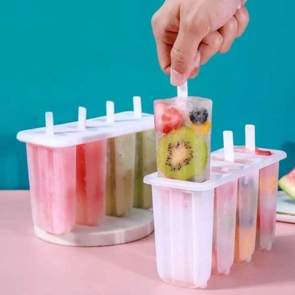 4 Even Old Popsicle Mold with Cover Household Childrens Cute Popsicle Ice Cream Mold DIY Homemade Ice Cream Sorbet MoldXJ250522