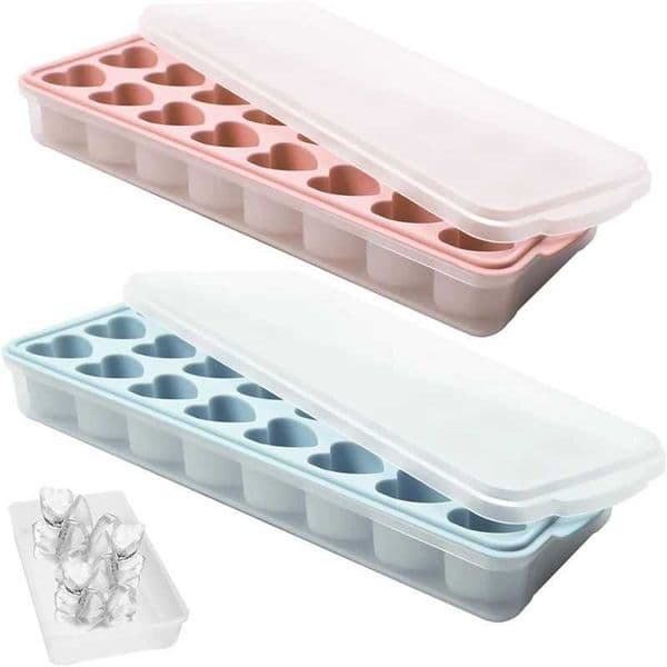 Heart Shape With lid Silicone Ice-Tray Reusable Large Heart Shape Ice Ball Maker Cocktail Ice Cube Tray Mold DIY Ice Cube MakerXJ250522