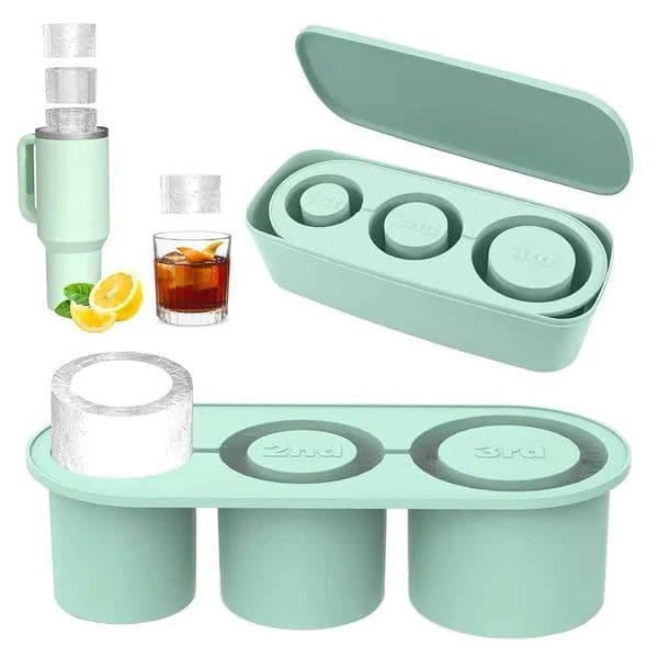 Silicone Ice Cube Maker With Lid for Making 3 Hollow Cylinder Ice Cube Molds BPA-Free Home Bar Restaurant Ice Cube MoldXJ250522