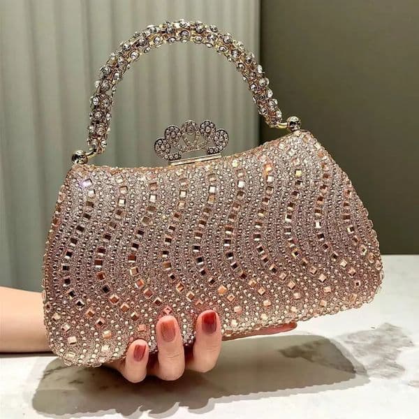 2024 Fashion Diamonds Womens Handbags Full Rhinestone Party Clutch Bag Portable Tote Shoulder Messenger Bags 250519