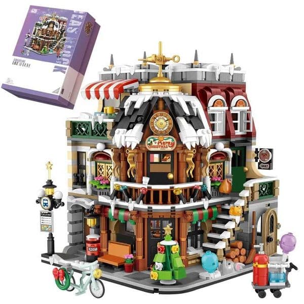 2506Pcs Creative Christmas Coffee Shop Building Blocks Kit MOC Modular House Model Building Sets Gifts for Adults Kids Boys Toys W250522