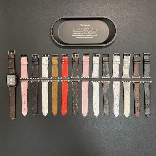 Designer Apple Watch Band 42mm 44mm 45mm 46mm 49mm 38mm 40mm 41mm Flower Luxury Leather Watchs Strap Wristband For Iwatch 11 10 9 8 7 6 5 4 3 SE Designer Watchbands