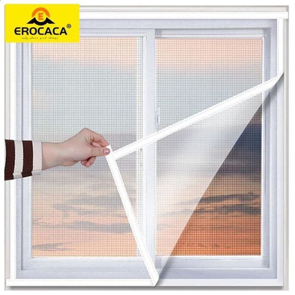 EROCACA White Mosquito Nets for Windowanti-mosquito window screensMesh Anti Insect Air Tulle Invisible Fiberglass Mosquitoes 250517BJ