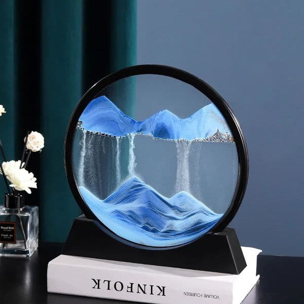 3D Moving Sand Art Picture Round Glass Deep Sea Sandscape Hourglass Quicksand Craft Flowing Painting Office Home Decor Gift 250521