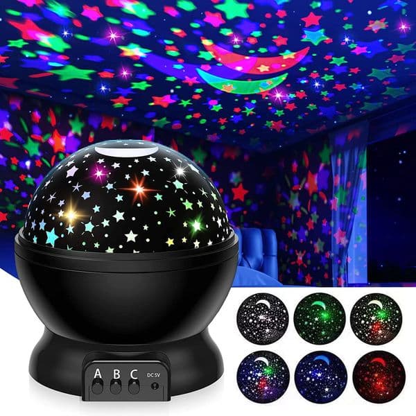 Night Lamp Projector Starry Sky Light Baby Decor Rotating Nursery Moon Galaxy Table 250521BJ