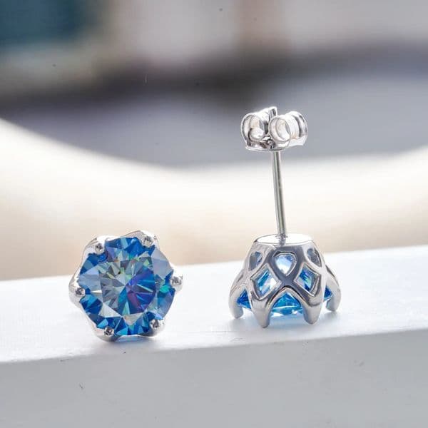 Round Cut vvs stub earrings for charm lady 0.5-2 carat pink 925 sterling silver earrings for women dating party gift 250519