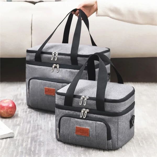 Multifunctional Double Layers Tote Cooler Lunch Bags for Women Men Large Capacity Travel Picnic Box with Shoulder Strap 250522BJ