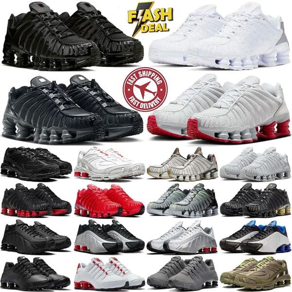 2025 Designer Sneakers Shoxs Running Shoes Trainers For Men Triple Black White Olive Silver Outdoor Mens Sports Runners Trainers Sneakers