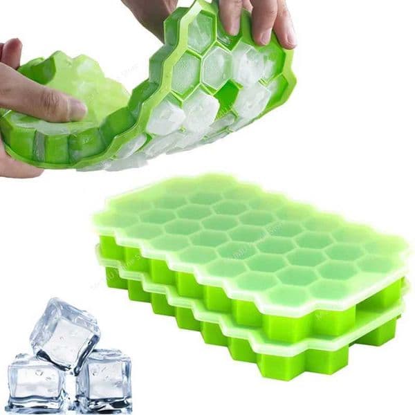 37 Cavity Honeycomb Ice Cube Trays Reusable Silicone Ice Cube Mold for Chilled Drinks Whiskey Cocktail DIY Reusable Ice MakerXJ250522