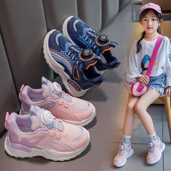 2025 New Kids Sneakers Girls School Toddler Casual Shoes Outdoor Mesh Running Shoes Happysteps Light Soft Tennis Pink Non-slip Children Shoes Sizes US5C-US4Y