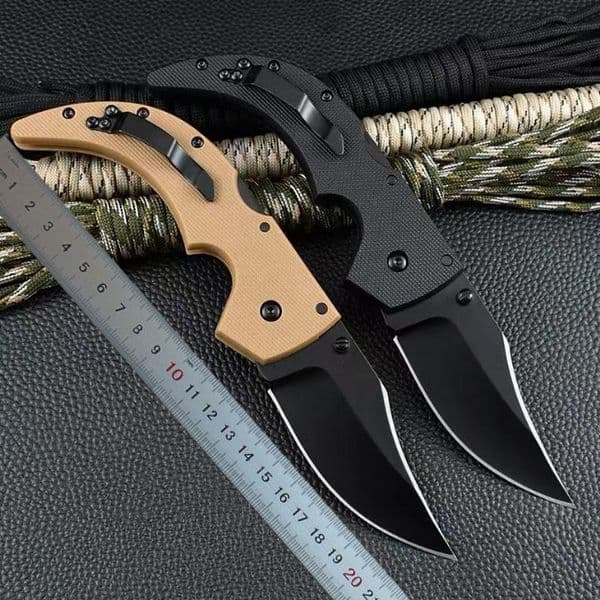 Top Quality Folding Knife 8Cr13Mov Black Titanium folding knife Coating Blade GRN Handle Outdoor Survival Tactical EDC Pocket Knives