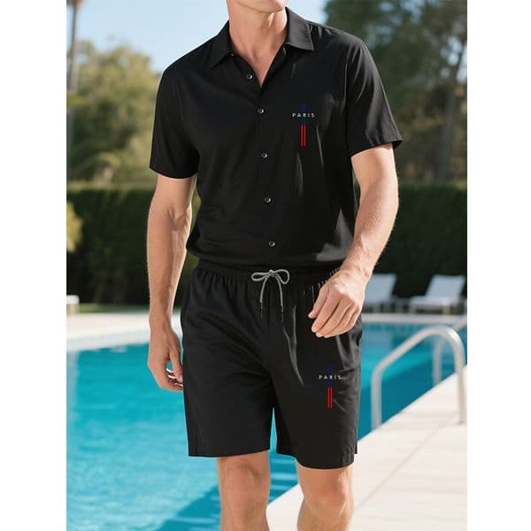Mens Tracksuit shirt mens short slved shirt mens shorts high-quty classic letter style shirt casual loose shirt womens couple clothing Z260330