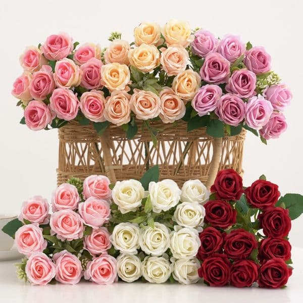 Artificial Flowers Silk Rose Diy Wedding Party Bridal Garden Roses Arch Home Festival Decorative Wreaths Photography Accessories
