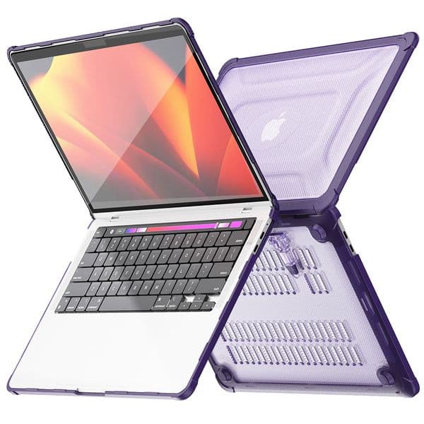 Case For Macbook Pro 13 inch M2 Mac Pro 13" M1 Heavy Duty Rugged Hard Shell Transparent Cover with TPU Bumper Fold Kickstand Protective Cases