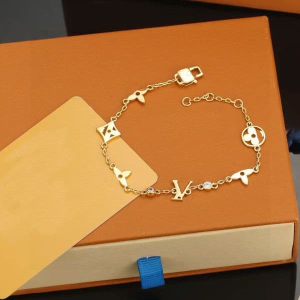 gold chain brand fashion bracelet exquisite brass bracelet, Valentine's Day party gift designer jewelry for women