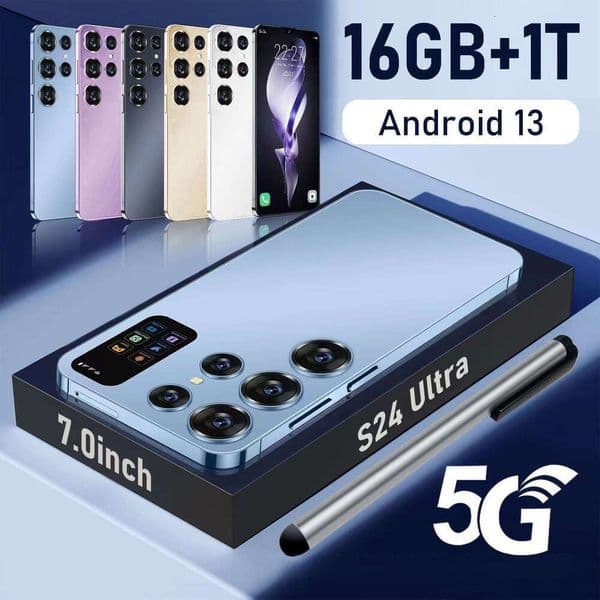 S24 7.3-inch Android 8.1 smartphone Unlock Touch Screen Phone Androids Camera Telephone HD Display Face Recognition