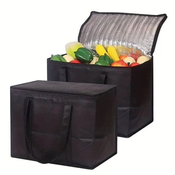 Large Capacity Insulated Grocery Bags Foldable Reusable Soft Cooler Bag Lightweight Cold Takeout Food Delivery 250522BJ