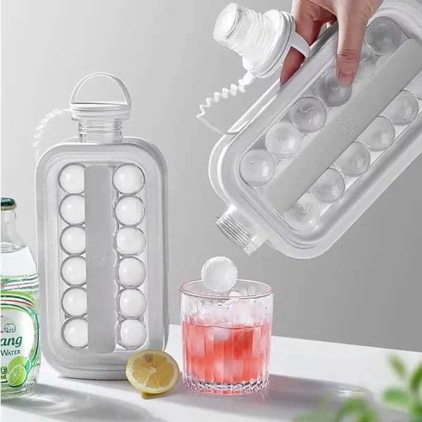 Two-in-One Folding Ice Cube Maker Molds Bottle Creative Ice Hockey Bubble Iceball Maker Kettle for Bear Whisty M250522