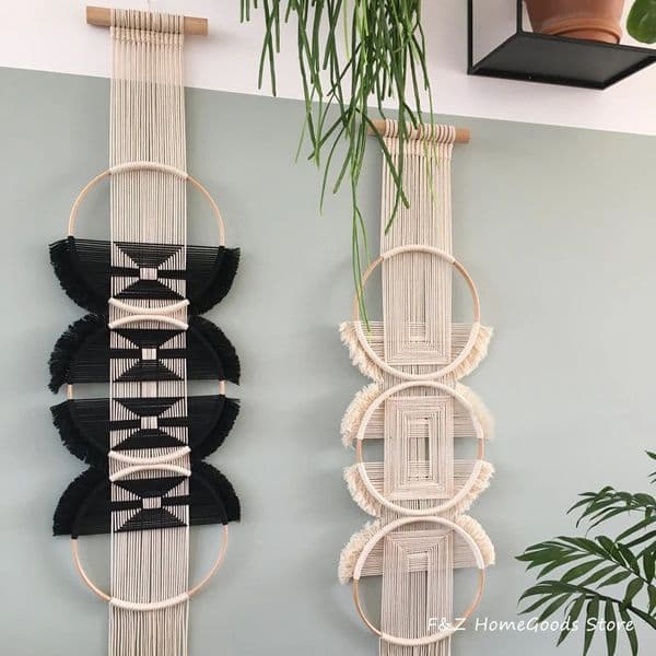 Creative Wooden Round Cotton Wall Decoration Macrame Wall Hanging Tapestry Hand Woven Simple Mandala Style For Room House Decor 250517BJ