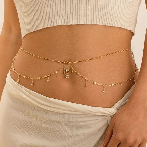 Ingemark Minimalism Multilayer Belly Waist Chain Women Summer Bikini Goth Piercing Navel Nail Body Jewelry Festival Accessories 250514