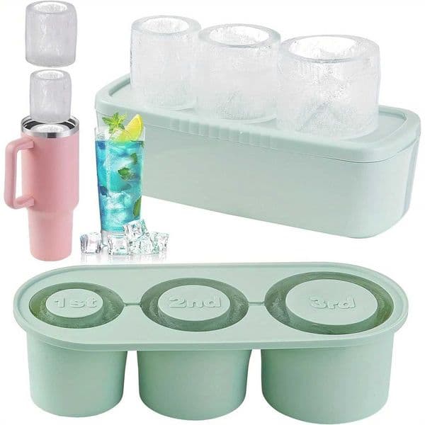 Bpa-Free Silicone Ice Tray For Cup Food-Grade Reusable Ice Mold For Cocktails Whiskey Ice Cube Tray with Lids X250524
