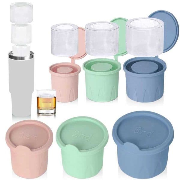 Ice Cube Mold Silicone Ice Tray with Lid for Cup 30-40oz Tumbler Chilling Cocktails Drinks Coffee Easy Release Ice Molds X250524