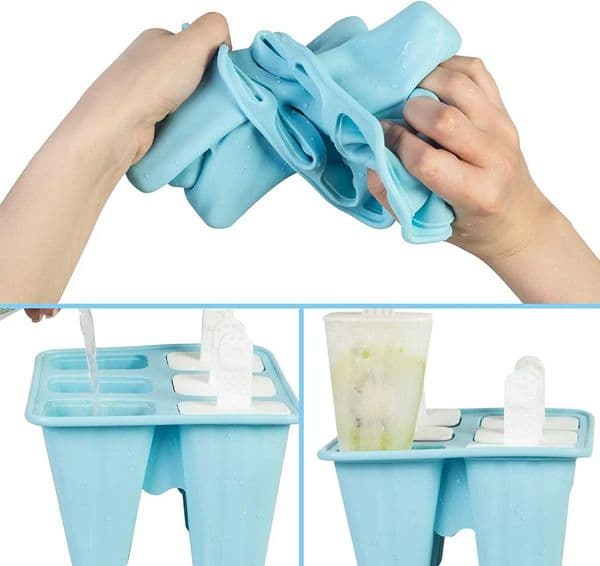 2025 Popsicle Molds 6 Pieces Silicone Ice Pop Molds BPA Free Popsicle Mold Reusable Easy Release Ice Pop Make X2505243