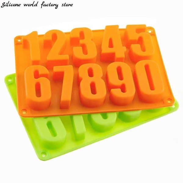 Silicone world Silicone Number Chocolate Mold DIY Cookie Candy Cake Mold Baking Pastry Mould Cake Decorate Kitchen Baking Tools X250524