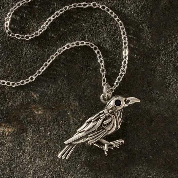 Chain For Man Retro Punk Style Animal Black woman necklace Eyed Crow Pendant Womens Party Jewelry Necklace Crystal
