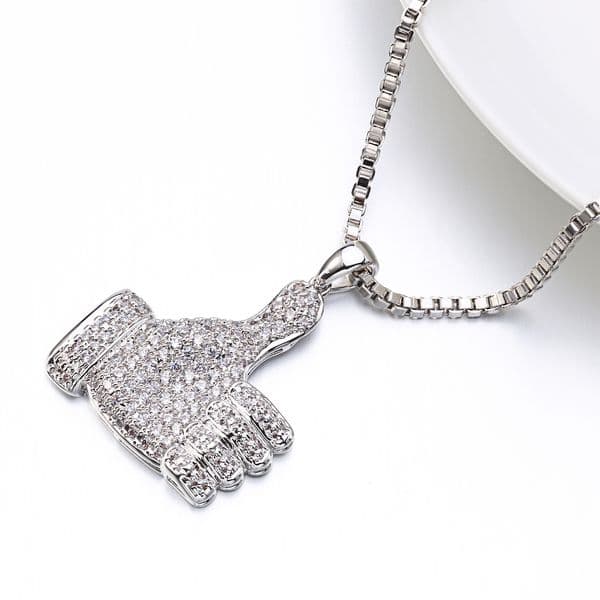 Jasen Daily Wear Costume Hot Selling Amazing Topaz Stones Thumb Pendant Charm Necklace