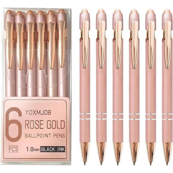 Ballpoint pen rose gold metal black ink teacher gift 250515a