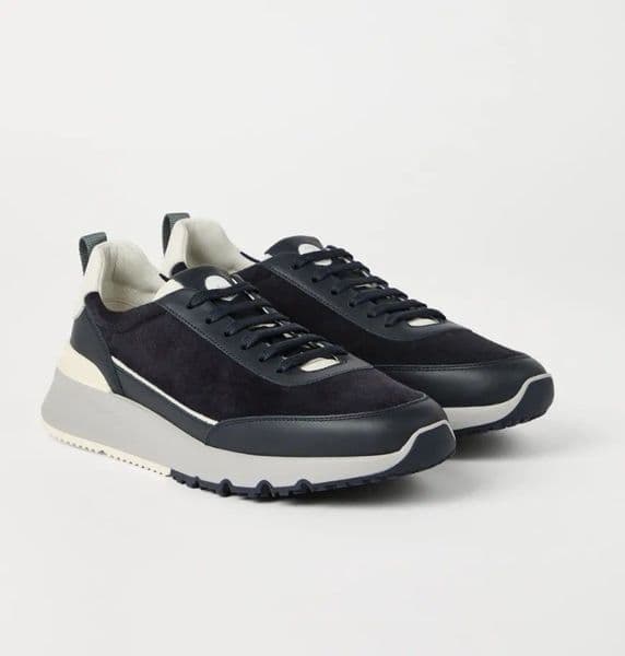 Top Luxury Men designer casual sneaker shoes leather brunello shoe Urban Low-Top White Black Sneakers Trainers Rubber Sole Jogging Man Walking Runners Skate Shoe box