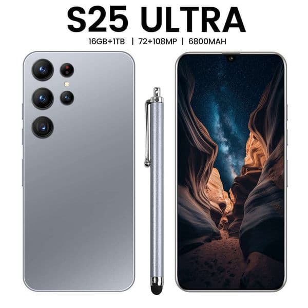 S25 Ultra Phone 6.7inch Large Screen Android 13 New Hot-Selling display, 13MP+50MP camera, fingerprint and facial recognition, comes with headphones + phone case thumbnail 2