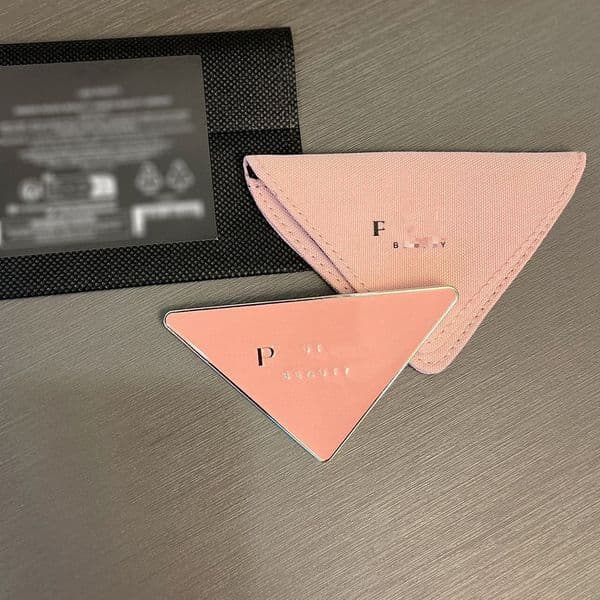 Designer Triangle Portable HD Makeup Mirror With Dust Bag, Suitable For VIP Customer Gifts