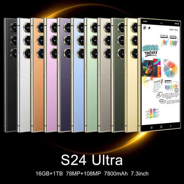 Phone S24 Ultra Built Pen Smart All in One, 4G Phone, True Perforation 7.3-inch Large Screen