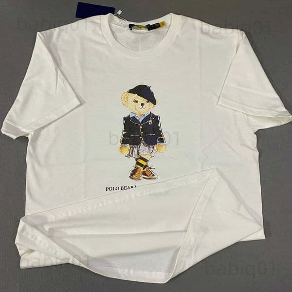 New RL Black Beret Pure Cotton Mens And Womens Fashion Casual T-shirt Personzed Printing Versatile Mens Womens Clothing T250526
